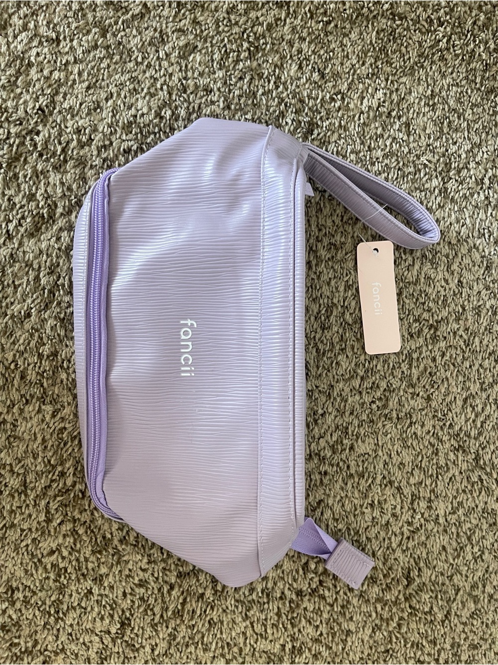 Fancii Lavender Cosmetic Wristlet Pouch with Strap